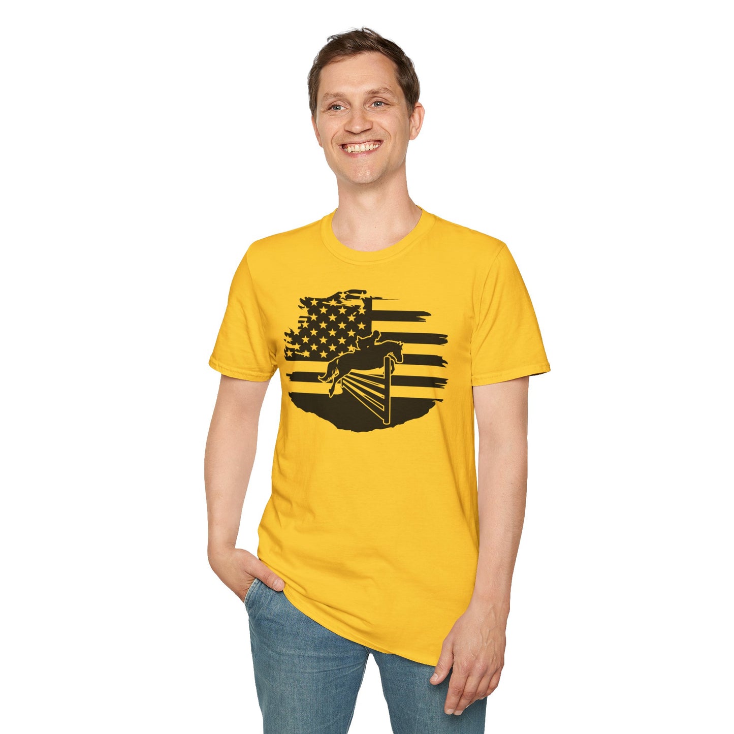 Jumper with Distressed Flag - Softstyle T-Shirt
