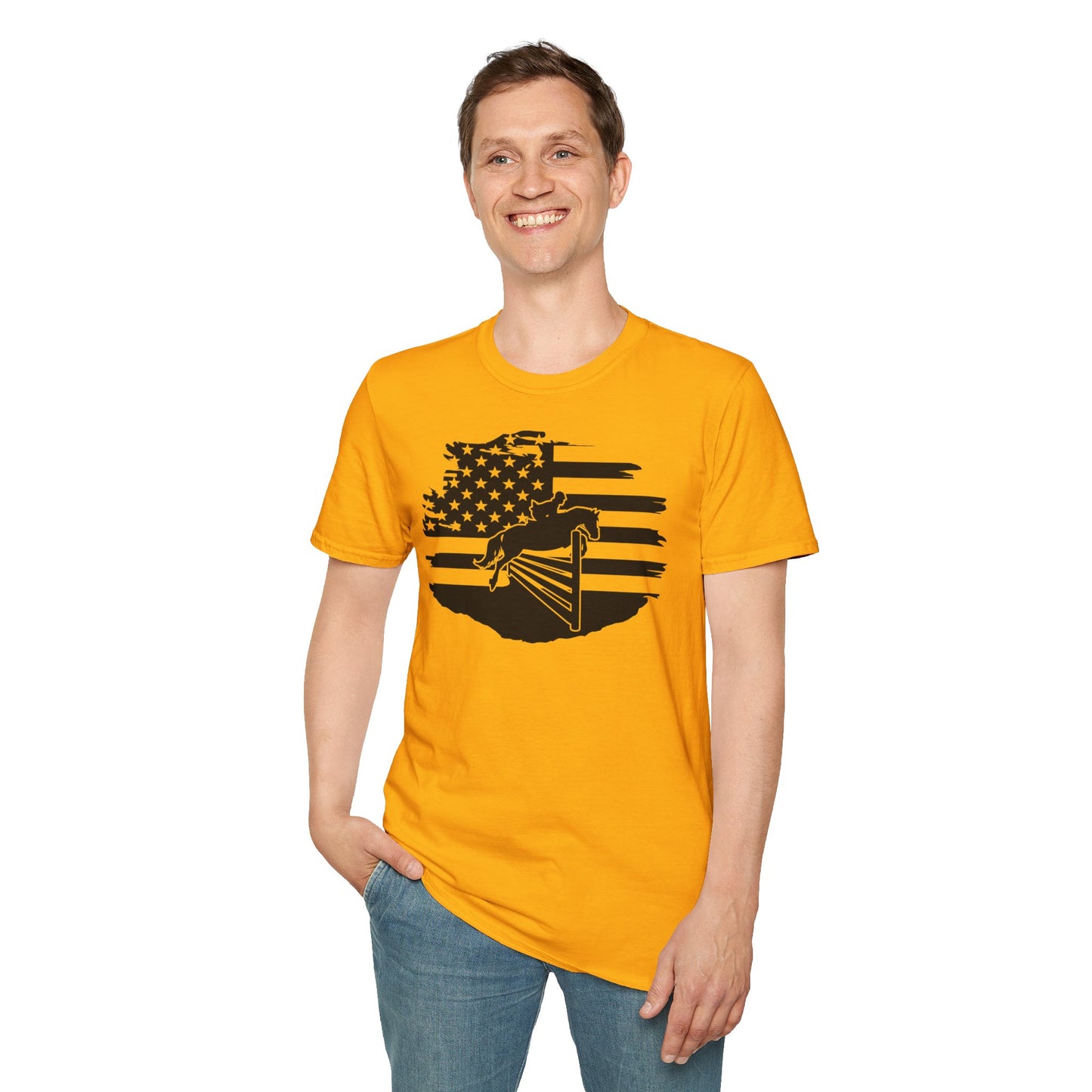 Jumper with Distressed Flag - Softstyle T-Shirt