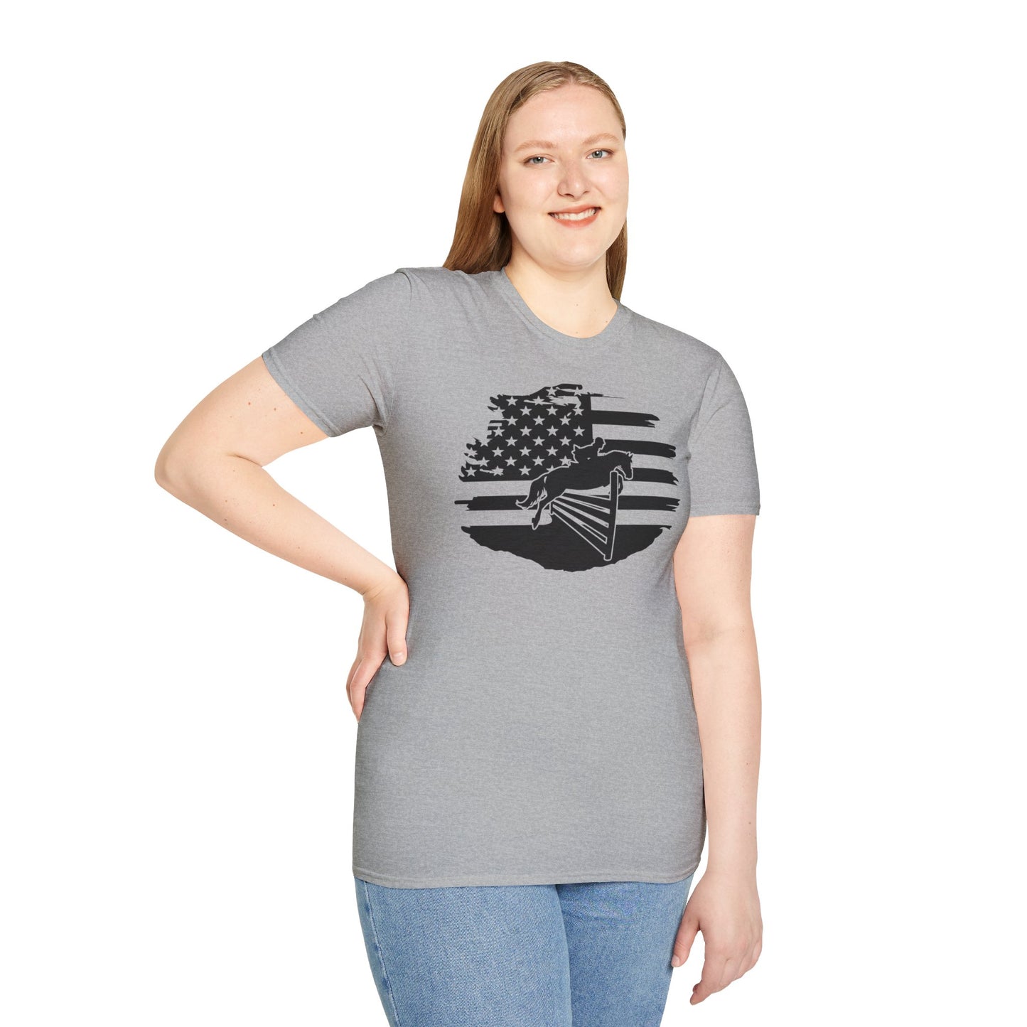 Jumper with Distressed Flag - Softstyle T-Shirt