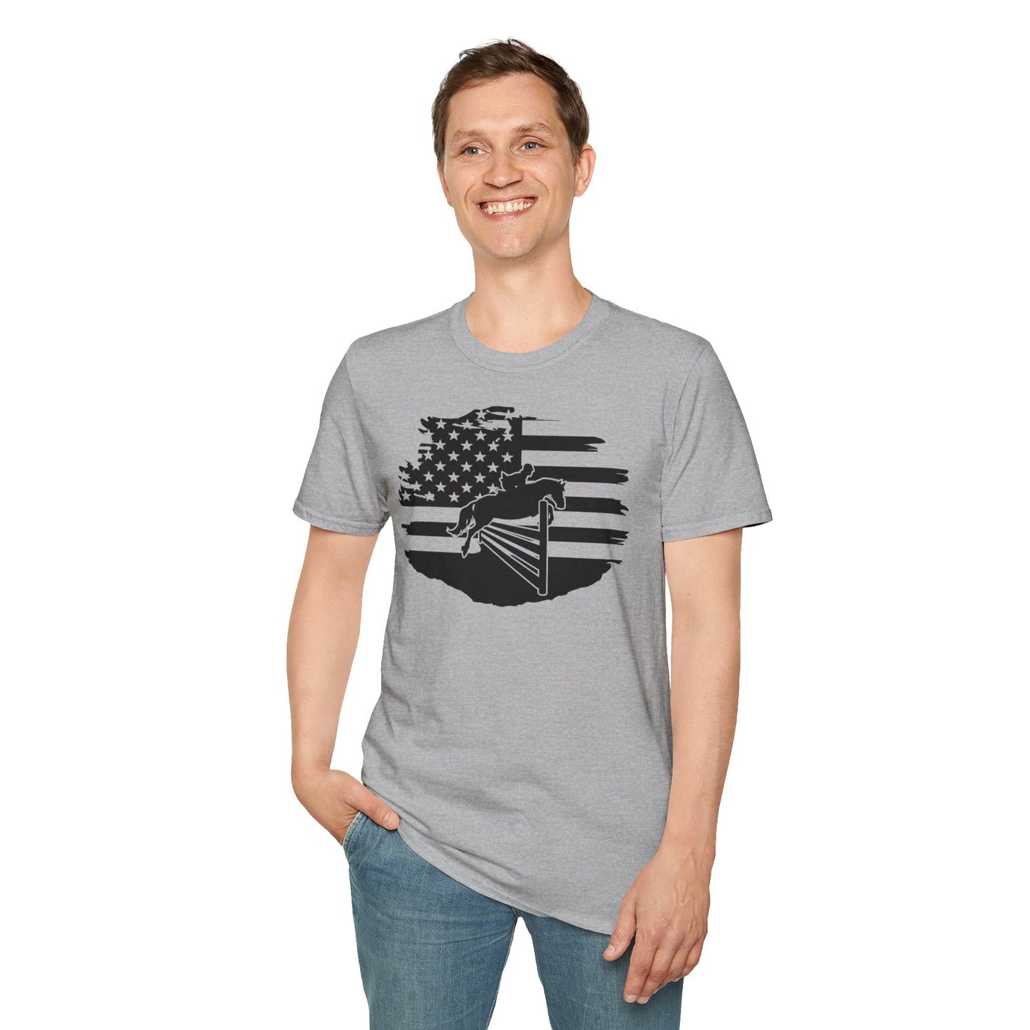 Jumper with Distressed Flag - Softstyle T-Shirt
