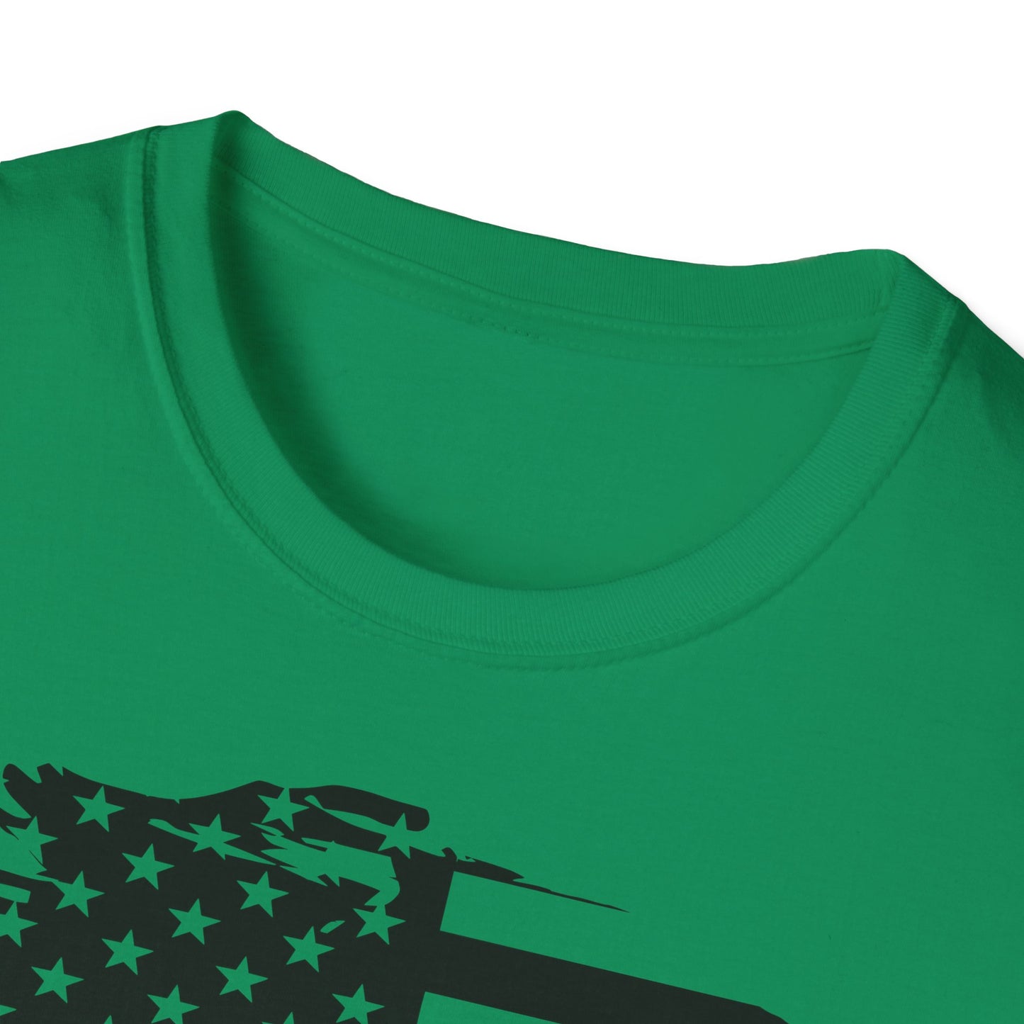Jumper with Distressed Flag - Softstyle T-Shirt