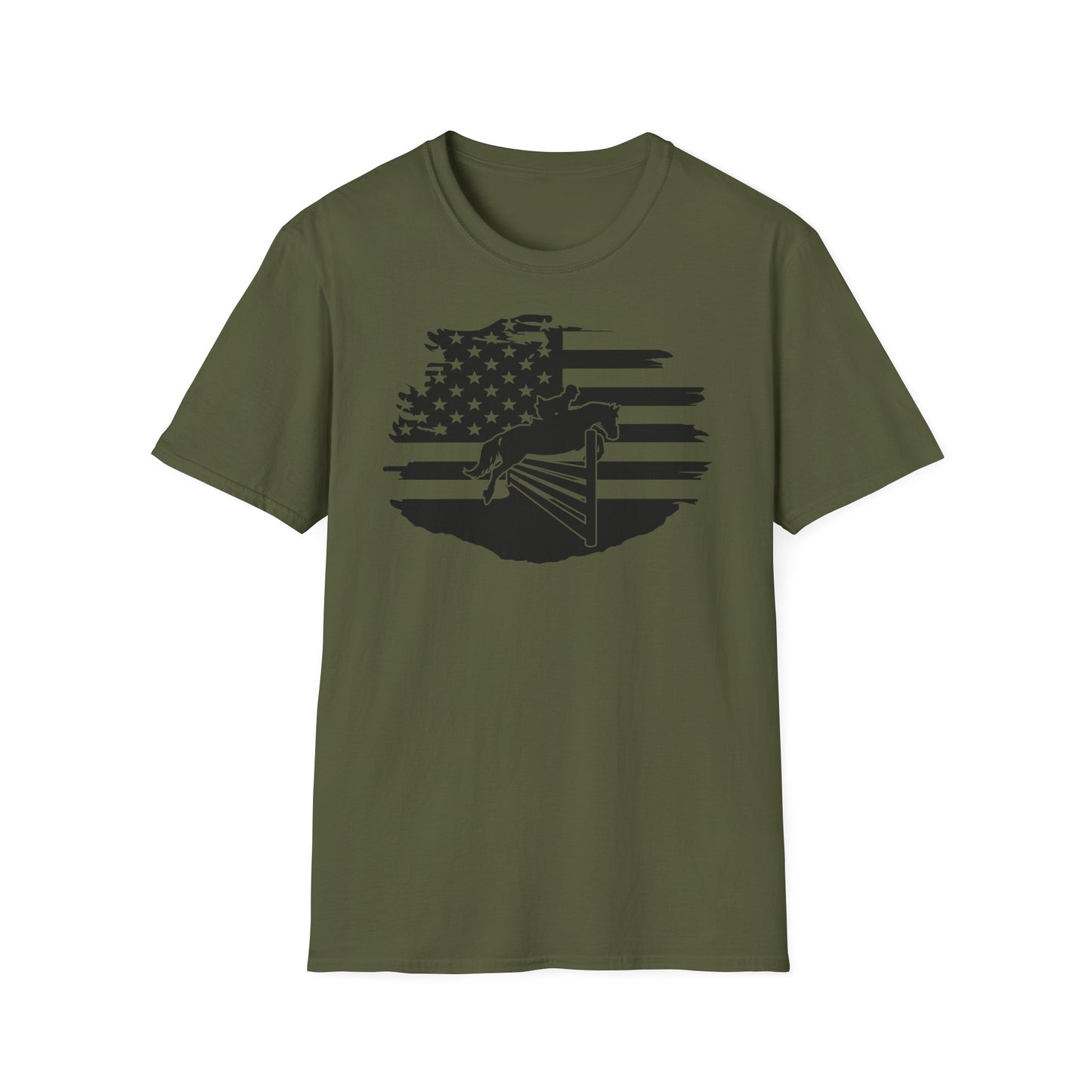 Jumper with Distressed Flag - Softstyle T-Shirt