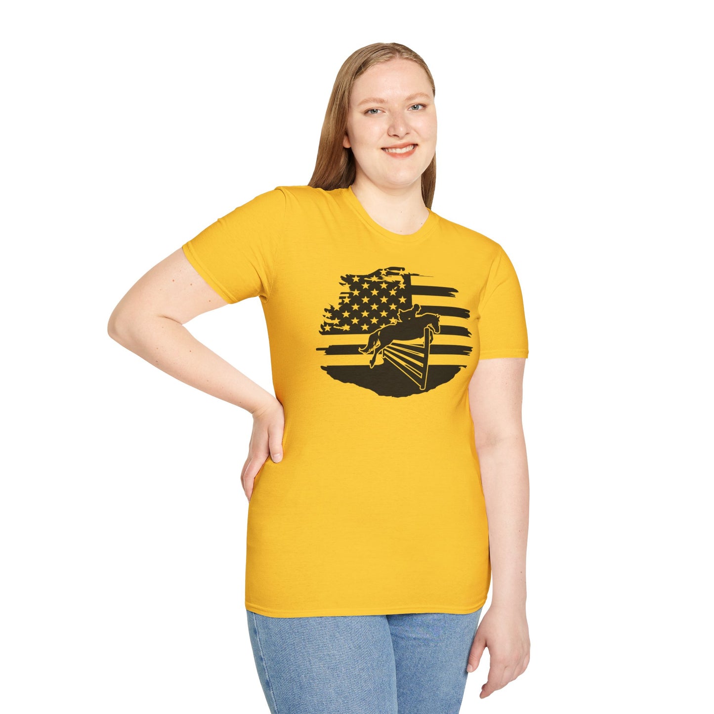 Jumper with Distressed Flag - Softstyle T-Shirt