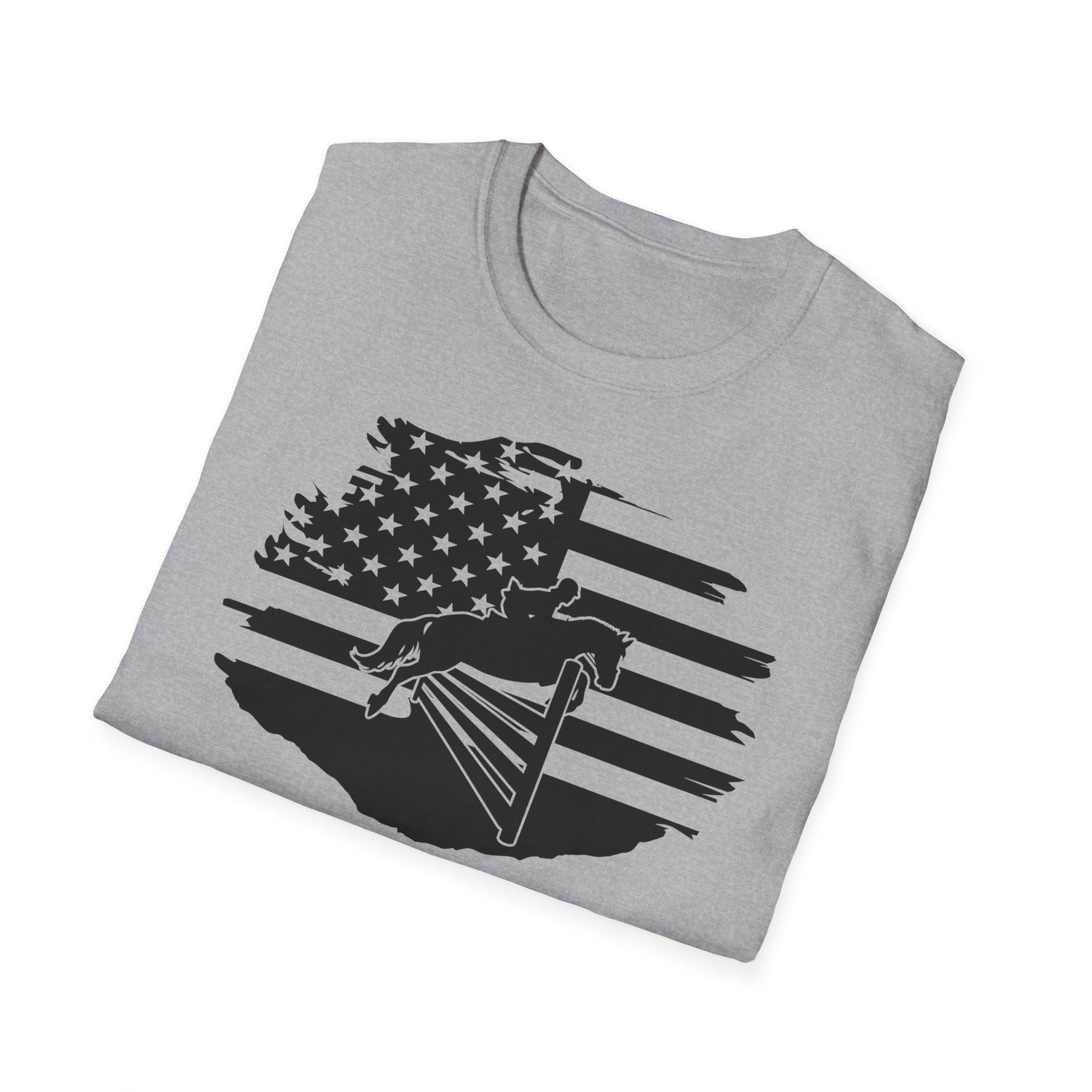 Jumper with Distressed Flag - Softstyle T-Shirt