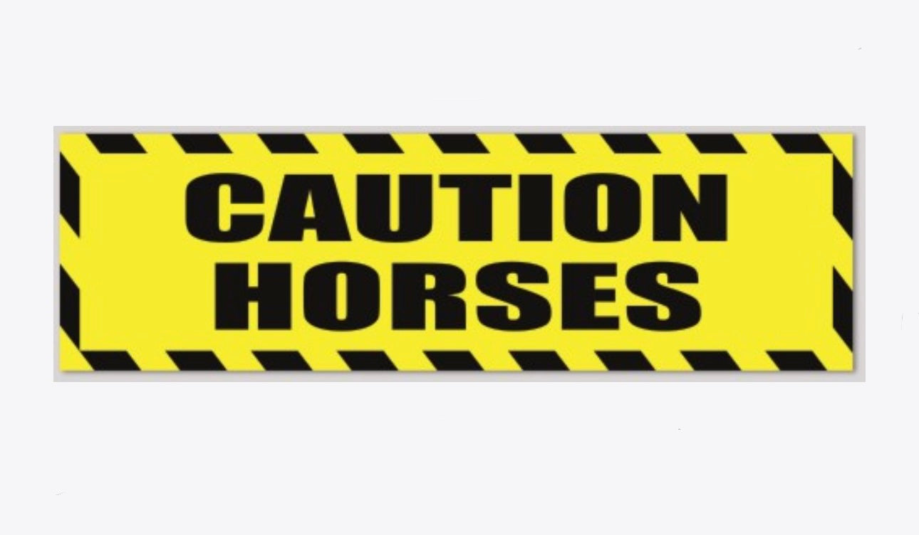 Caution Horses Decal