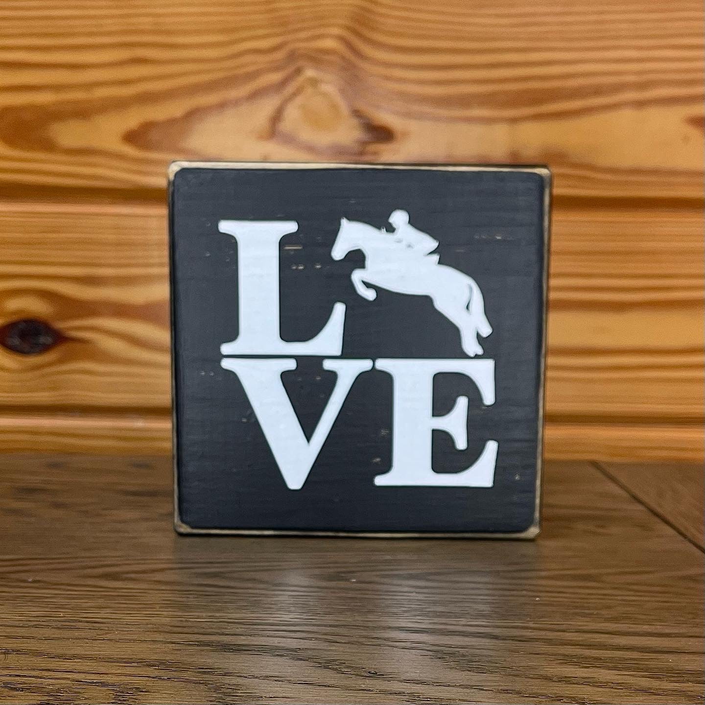Sign - Equine Rustic Wooden Block/Shelf Sitter