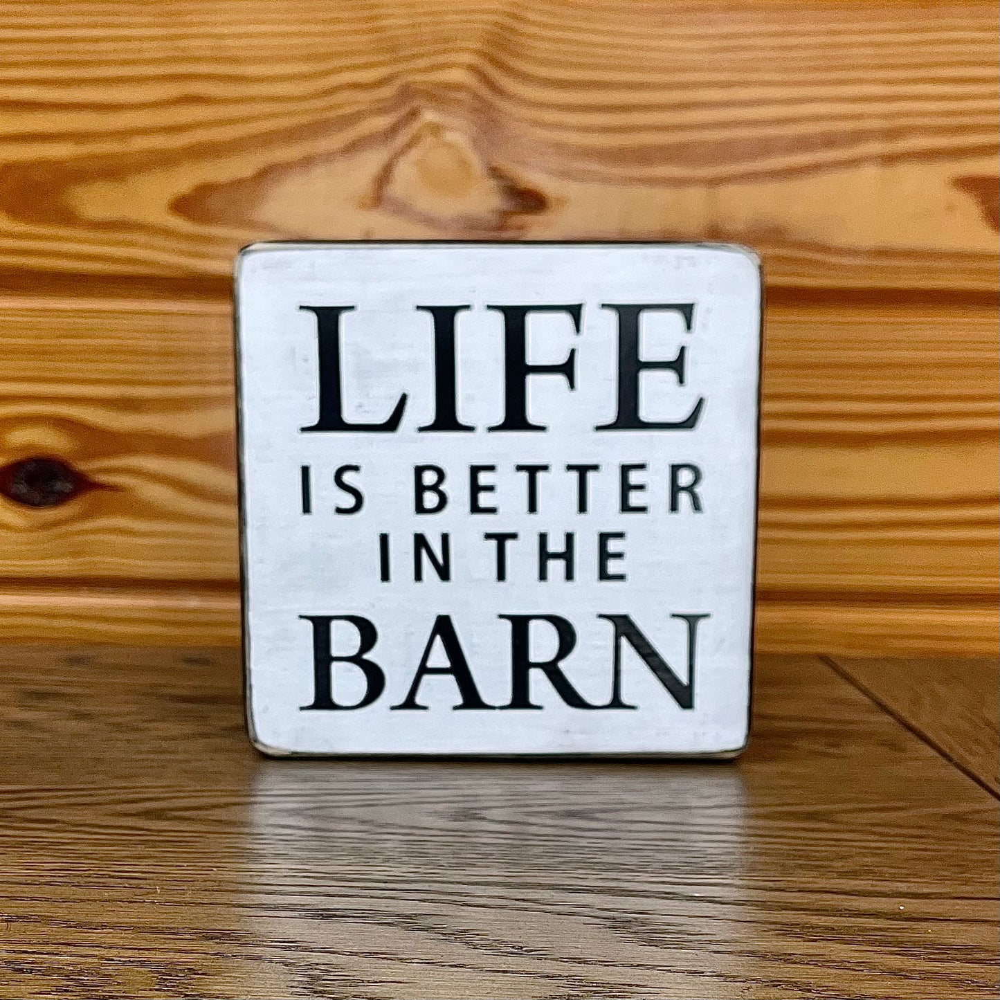 Sign - Equine Rustic Wooden Block/Shelf Sitter